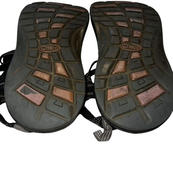 Chaco ZX3 Womens Size 9 Black White Three Strap Classic Toe Loop Sport Sandals - Picture 10 of 11